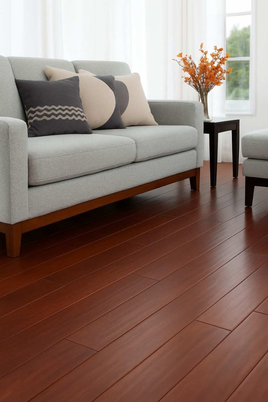 Dark solid wood flooring