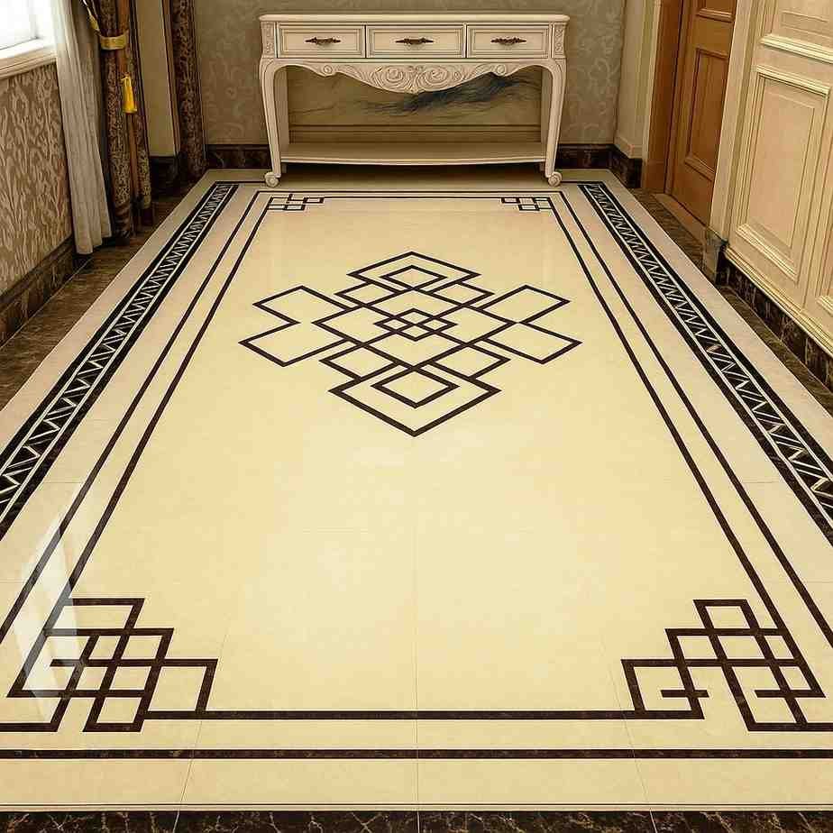 Marble Flooring Design with Borders